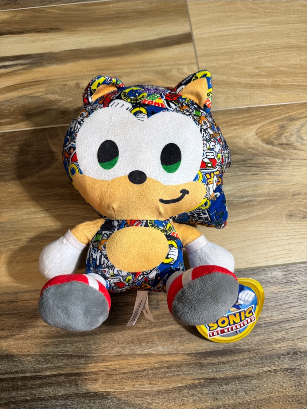 Sonic the Hedgehog Patterned Plush Toy - Blue, Red, White, Gray, Tan